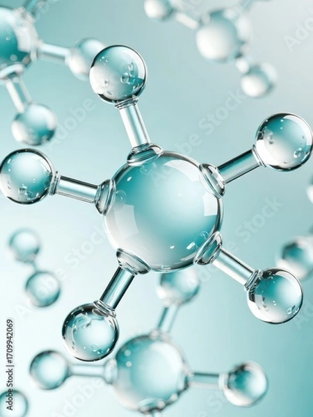Fototapeta Molecular structure interaction laboratory digital art scientific environment close-up viewpoint chemistry concept