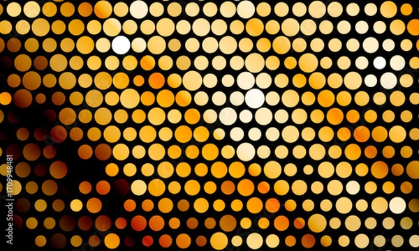 Fototapeta Gold abstract circle dots pattern background. dynamic and futuristic digital appearance.