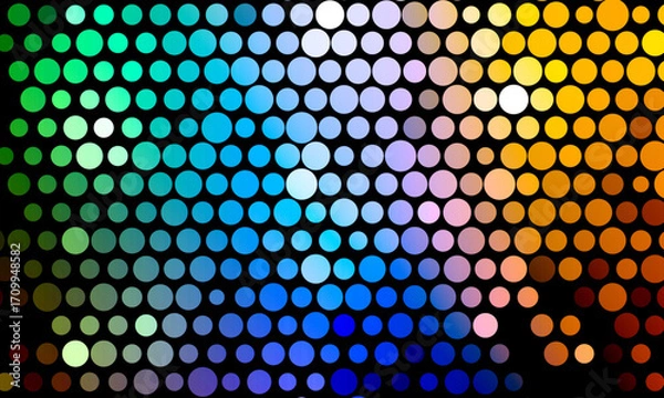 Fototapeta Colorful abstract circle dots pattern background. vibrant decorative.