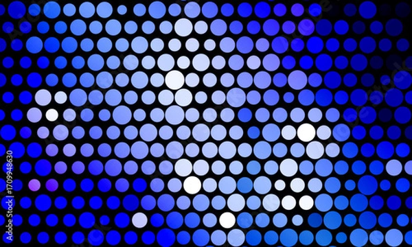 Fototapeta Blue abstract circle dots pattern background. modern halftone-style design.
