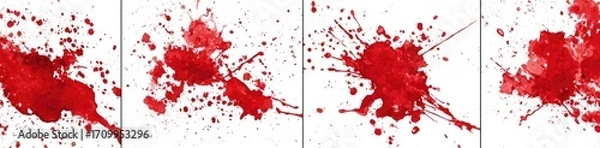 Fototapeta Abstract Red Stain Splashes