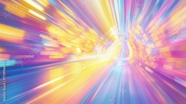 Obraz Abstract colorful light streaks representing speed and technology