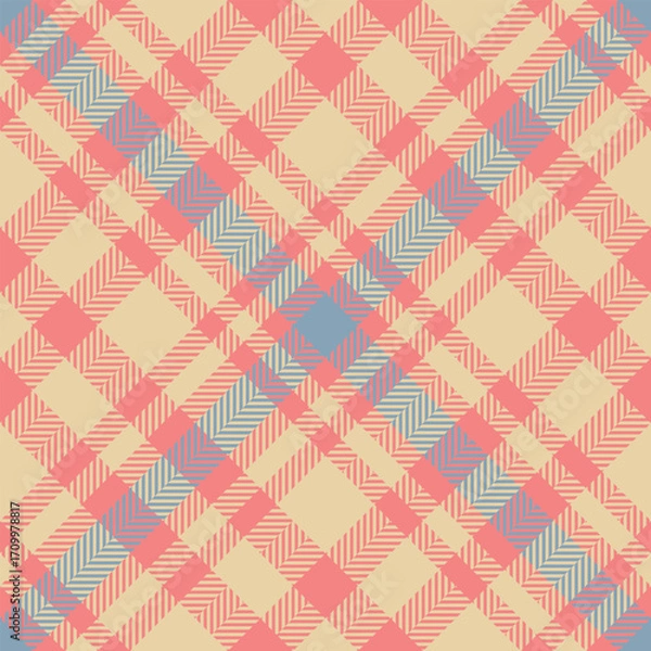 Fototapeta Proud fabric vector check, ethnicity plaid seamless textile. Relax texture tartan background pattern in light and light coral colors.