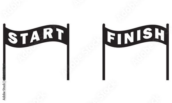 Obraz Start and finish icons vector illustration
