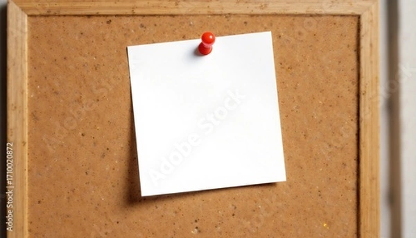 Fototapeta Notice board with blank pinned paper