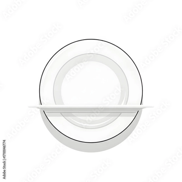 Obraz White plate with a knife or spatula underneath.