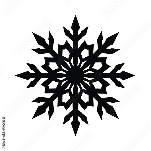 Fototapeta snowflake on white background