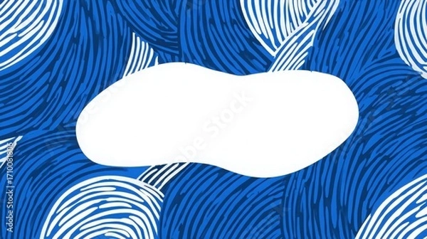 Fototapeta Abstract blue waves with a blank space for text or graphics, perfect for creative projects.