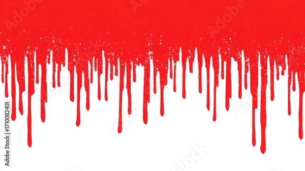 Fototapeta Vibrant red paint drips create a striking and bold artistic backdrop with a sense of drama.