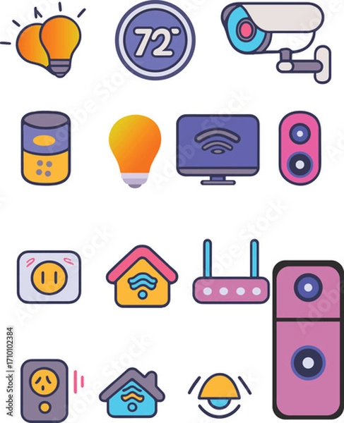 Fototapeta Abstract geometric shapes with vibrant color palette