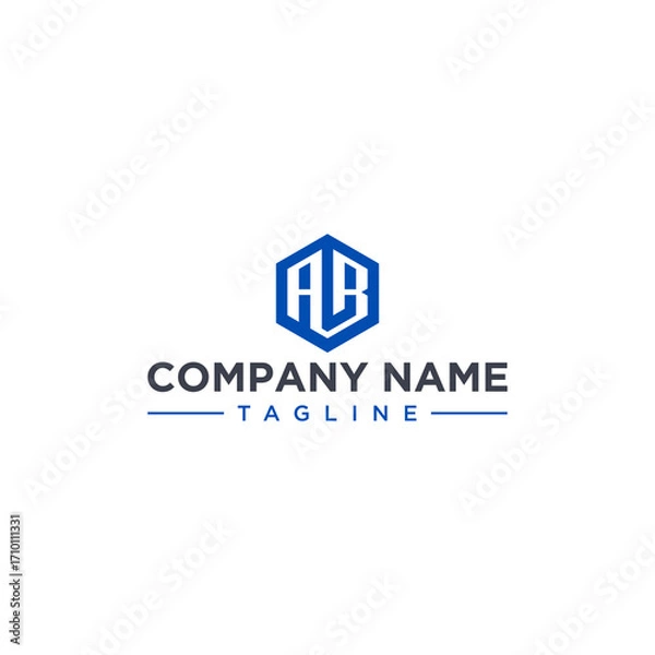 Fototapeta AB creative design outline of hexagon shape	