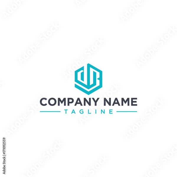 Fototapeta DB creative design outline of hexagon shape	