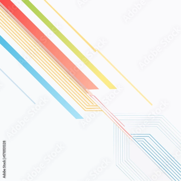 Fototapeta Abstract Colorful Lines Diagonal Pattern on White Background