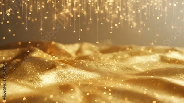 Obraz Gold foil grunge texture background. Abstract vector pattern. Metallic golden texture for cards, party invitation, packaging, surface design., created with generative ai