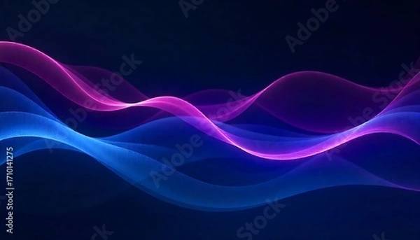 Obraz dark purple blue black abstract grainy background glowing vibrant color gradient shape noise texture poster header banner cover design, created with generative ai