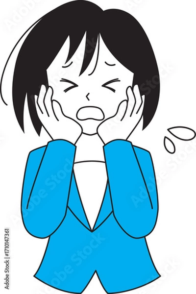 Obraz 困っているスーツ姿の女性