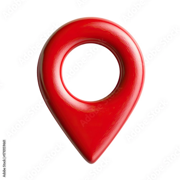 Fototapeta A vibrant red location marker icon. Symbolizing direction, destination, and positioning
