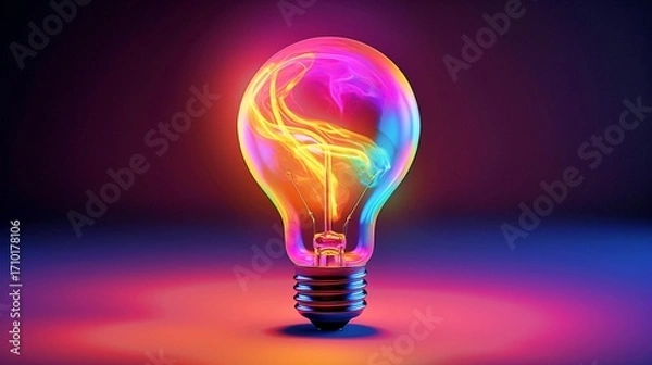Obraz カラフルに光る電球