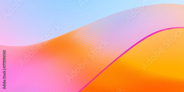 Obraz Abstract Colorful Gradient Background with Smooth Orange Pink Blue Waves

