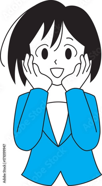 Obraz 喜ぶスーツ姿の女性