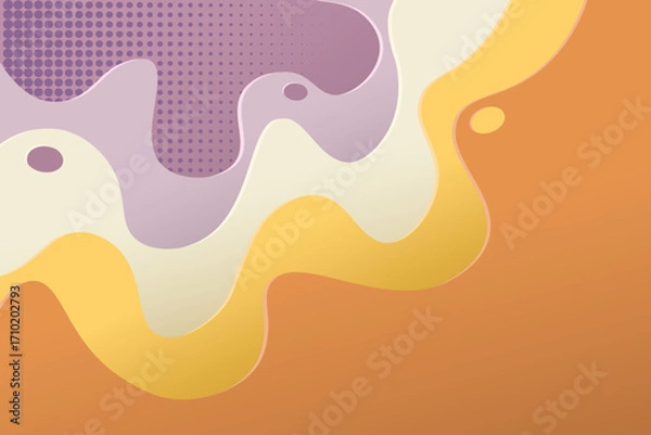 Fototapeta 3D abstract background orange and purple  paper cut shapes. Vector design layout for business presentations, flyers, posters and invitations