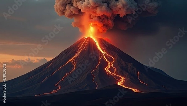 Fototapeta fire in the clouds