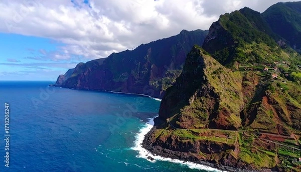 Obraz Dramatic Coastal Mountain Scenery