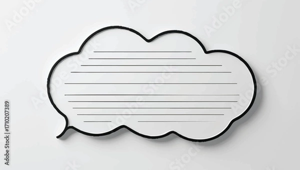 Fototapeta blank lined speech bubble thought message element