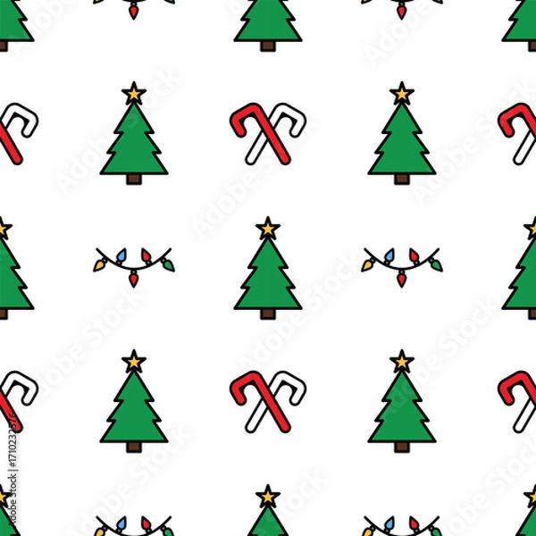 Obraz A cheerful and festive Christmas pattern with repeating elements