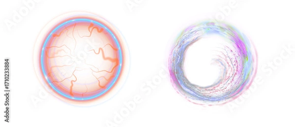 Fototapeta Energy Portal Vortex Design | Abstract Wormhole Digital Background, Sci-Fi Energy Swirl | Cosmic Wormhole Digital Art, Futuristic Vortex Portal | Neon Energy Swirl Illustration