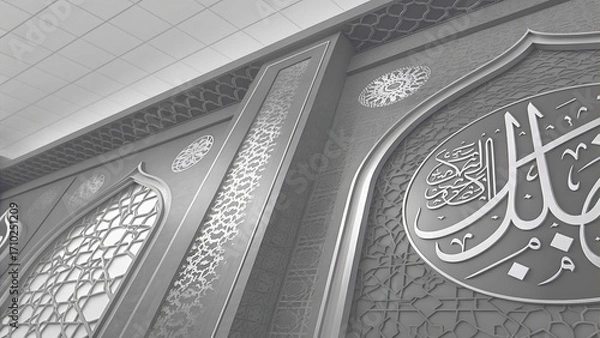 Obraz Modern Islamic Background Featuring Thuluth Style • Islamic Art Background