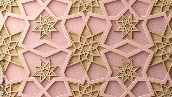 Obraz Seljuk Emerald Gold Star Pattern