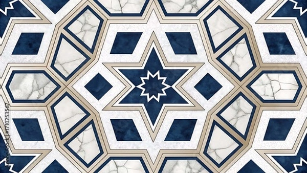 Obraz Indigo Amber Seljuk Geometric Star