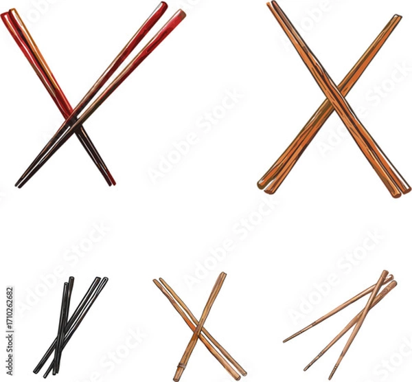 Obraz chopsticks set no background, kitchen appliances set