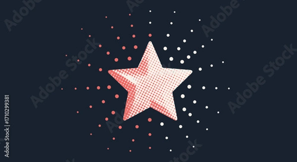 Obraz A single pink star with a textured surface.