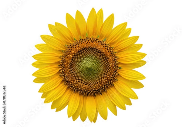 Fototapeta Vibrant sunflower blooming under bright sunlight, showcasing intricate patterns and textures