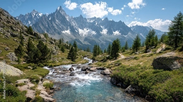 Obraz Mountain stream landscape