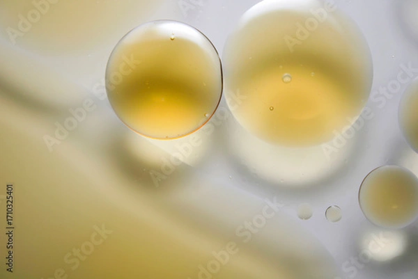 Fototapeta Close-Up of Colorful Oil Drops on a Smooth Surface Abstract Art