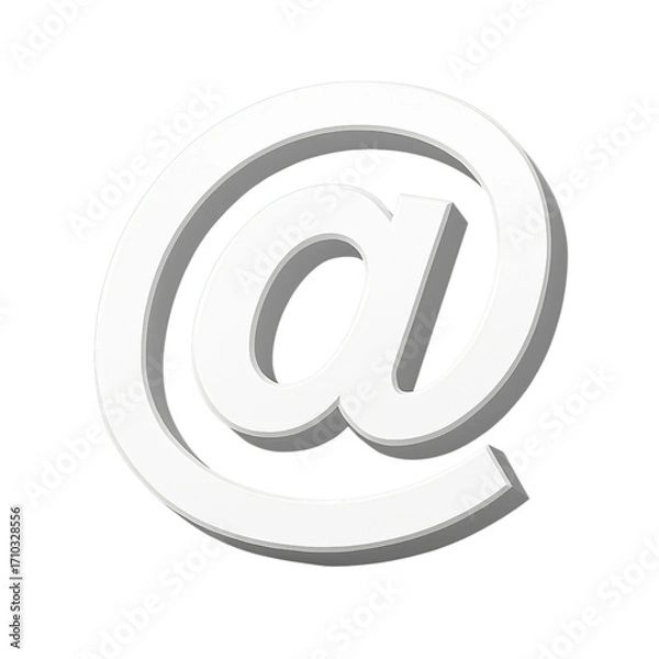Fototapeta White Internet @ Symbol 3D PNG Background Removed
