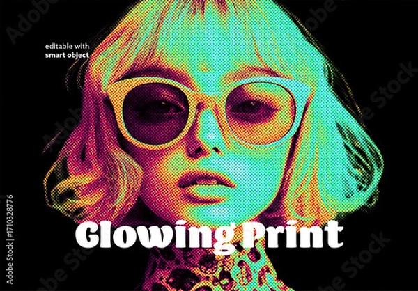 Fototapeta Glowing Print Photo Effect