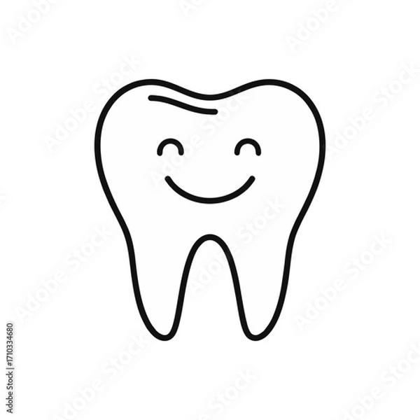 Fototapeta Vector icon of smiling teeth with healthy expression