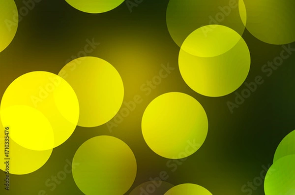Fototapeta Green bokeh presentation cover page abstract background with circles