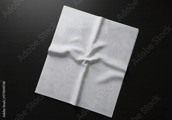Fototapeta White fabric folded and textured against transparent background