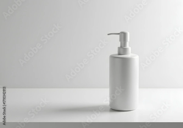 Fototapeta White pump bottle mockup for lotion or soap with transparent background