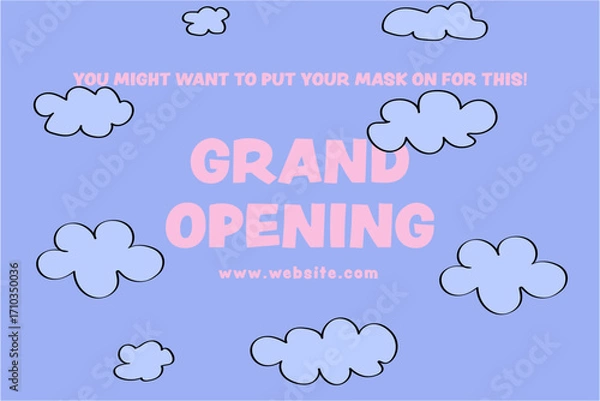Obraz Cute cloud grand opening banner