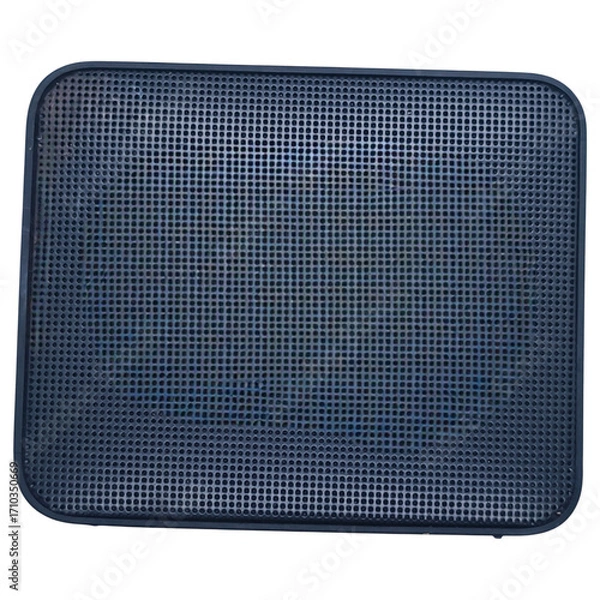 Fototapeta Metal mesh panel with rounded corners and small circular holes for ventilation or filtration
