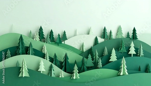 Obraz Paper art landscape