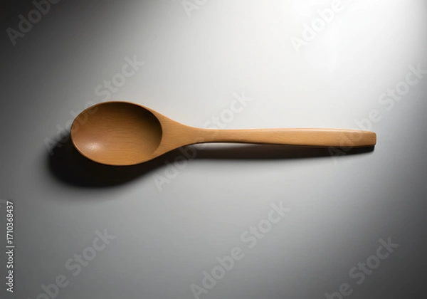 Fototapeta Wooden spoon isolated with transparency kitchen utensil