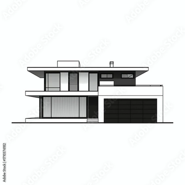 Fototapeta Home and Factory Icon Set | Minimal Vector Design for Industry, Real Estate, and Construction