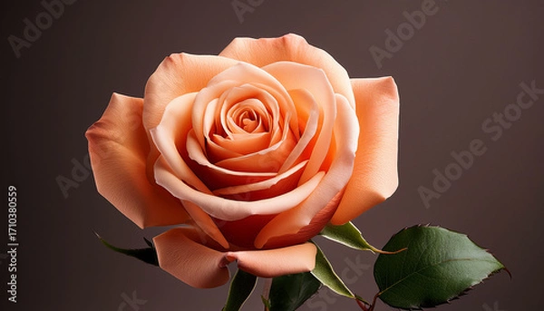 Fototapeta Peachy Rose Single Stem
